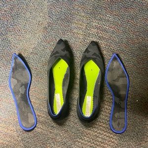 Black and gray camo Rothy’s.